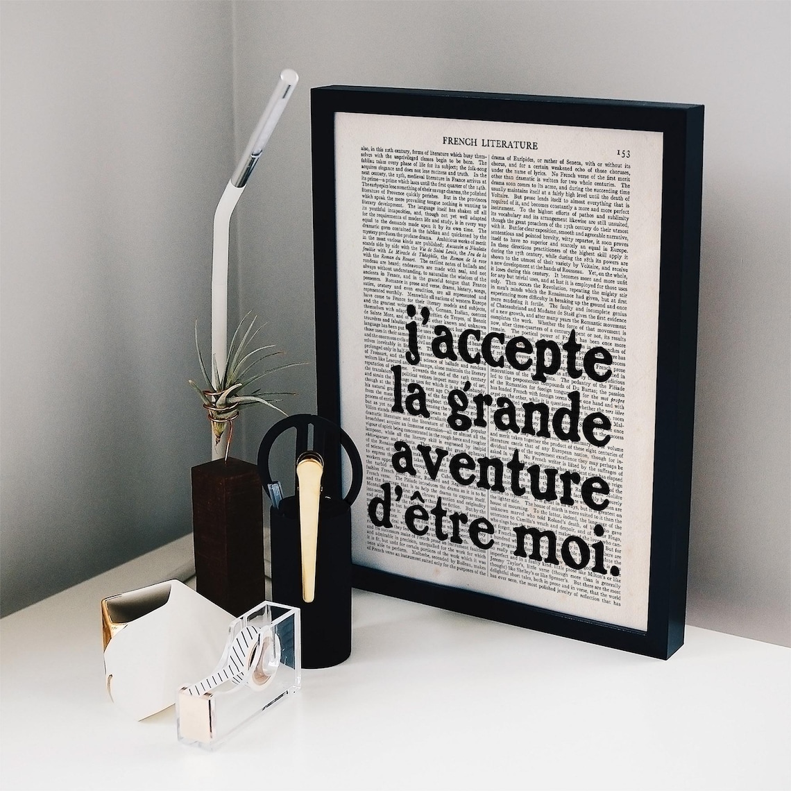 Simone de Beauvoir Jaccepte La Grande Aventure French Quote Wall Art Print - Image 2