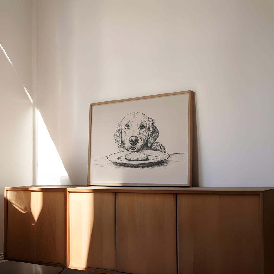 Funny Golden Retriever Print Dog Vintage Art Dog Wall Decor Antique Vintage Painting Country Wall Art Dog Drawing Farmhouse Print - Image 3