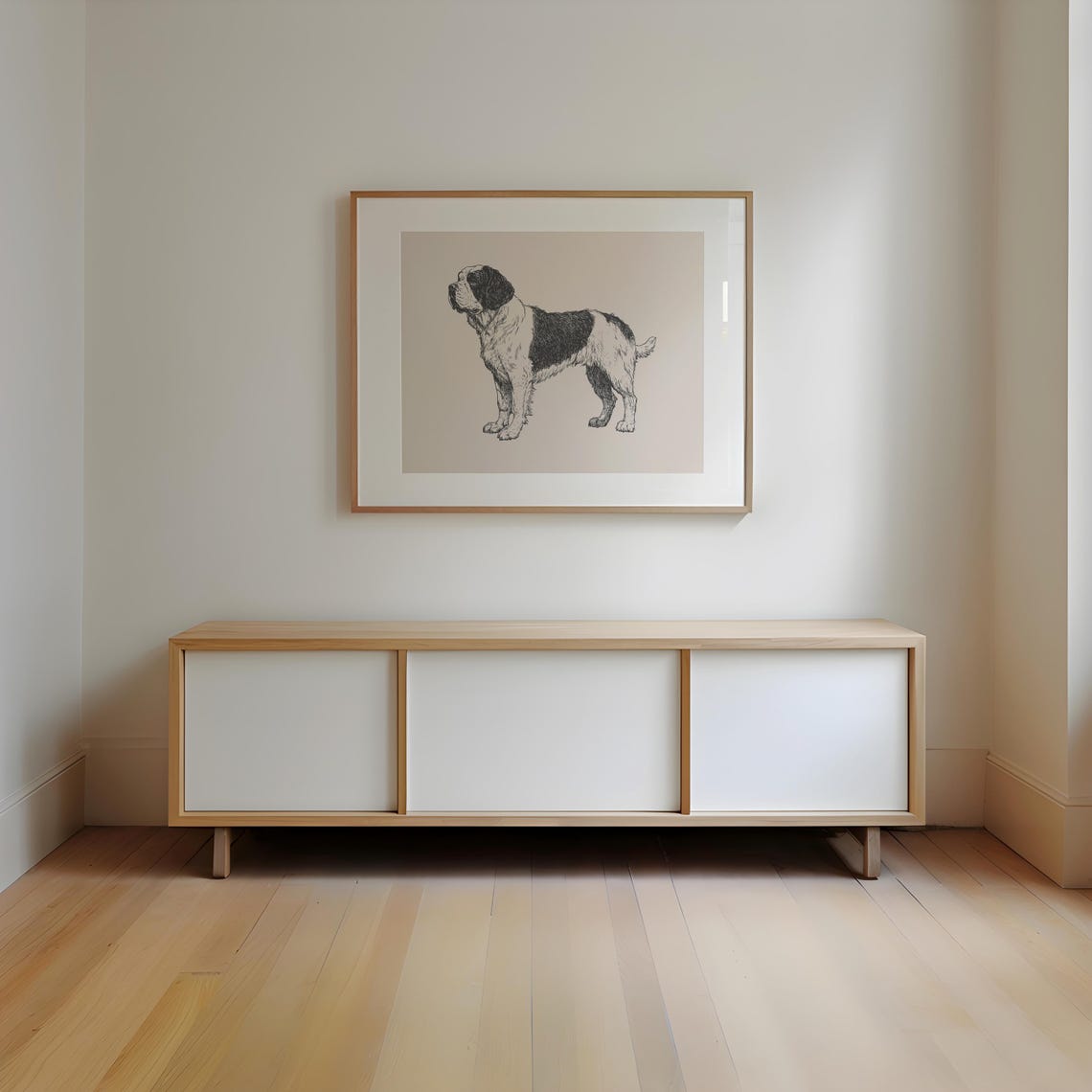 Saint Bernard Vintage Print Dog Wall Art Antique Vintage Painting Farmhouse Wall Decor Country Wall Art Dog Drawing Saint Bernard Art - Image 2