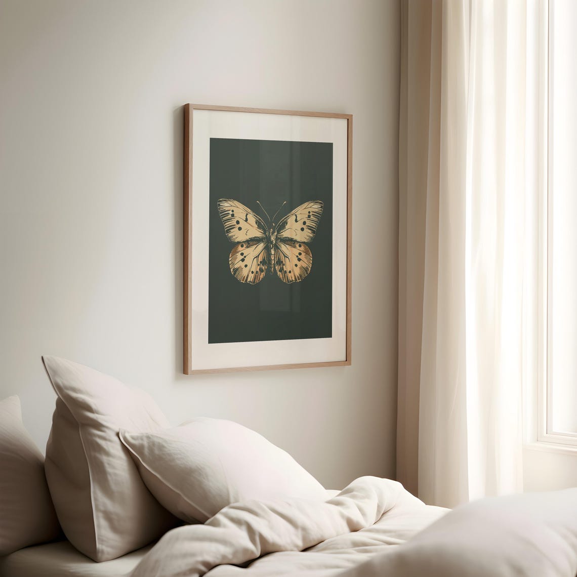Butterfly Nursery Poster Green Kids Room Decor Butterfly Vintage Print Girl Nursery Art Painting Baby Room Decor Butterfly Drawing - Image 2