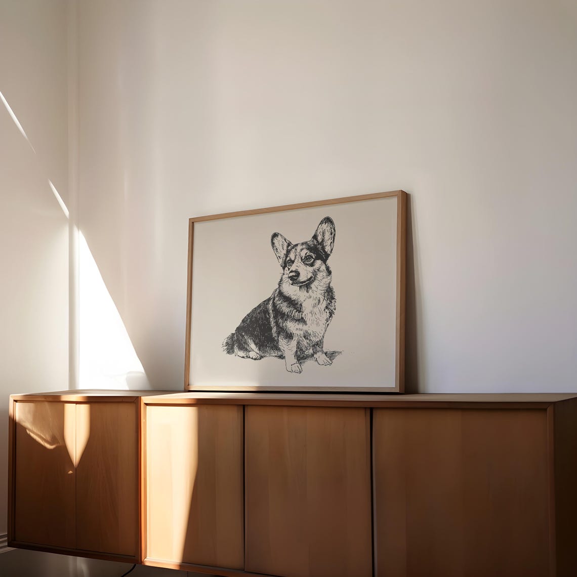 Corgi Vintage Print Dog Wall Art Antique Vintage Painting Farmhouse Wall Art Country Wall Art Dog Drawing Retro Dog Print Corgi Art - Image 3