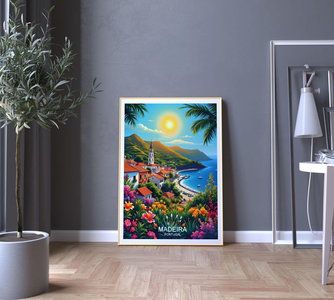 Madeira Portugal Travel Poster Lush Landscapes Dramatic Cliffs And Island Serenity Gift Poster - Image 5