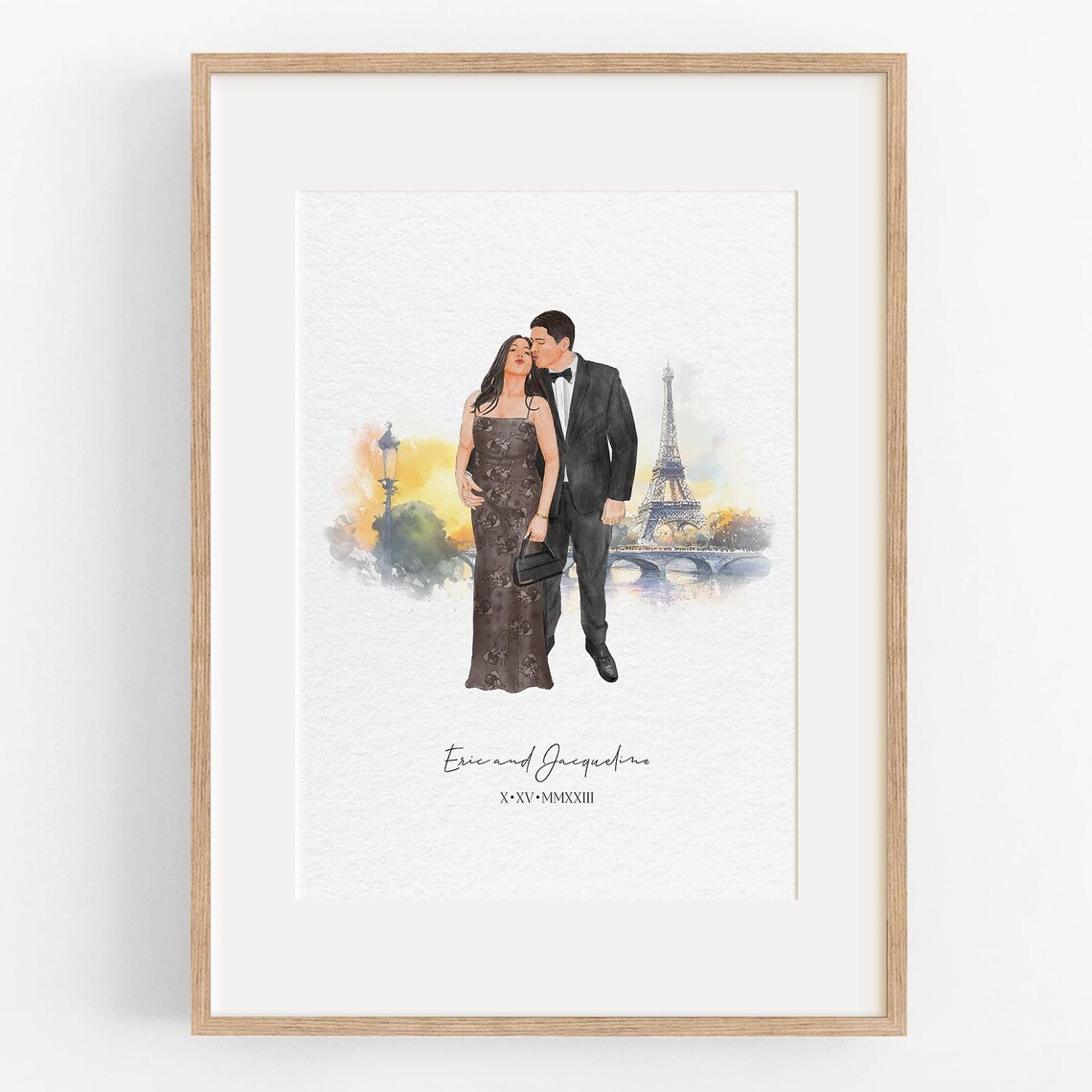 Rome Italy Proposal Painting Personalized Engagement Portrait Poster - Image 3