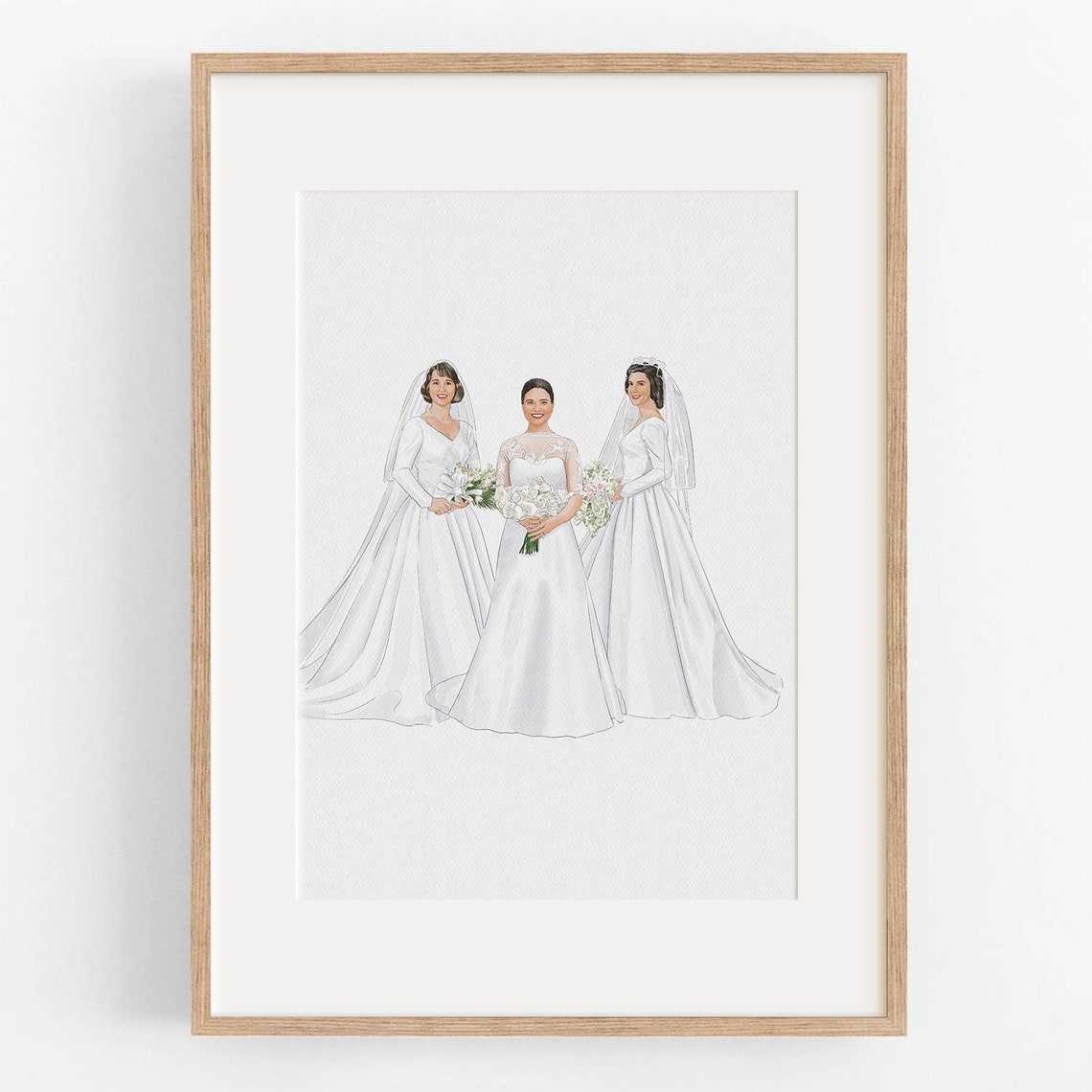 Generational Wedding Portrait Mother Of The Bride Gifts Custom Portrait Painting From Photo Mother Gift From Daughter Mom Birthday Gift