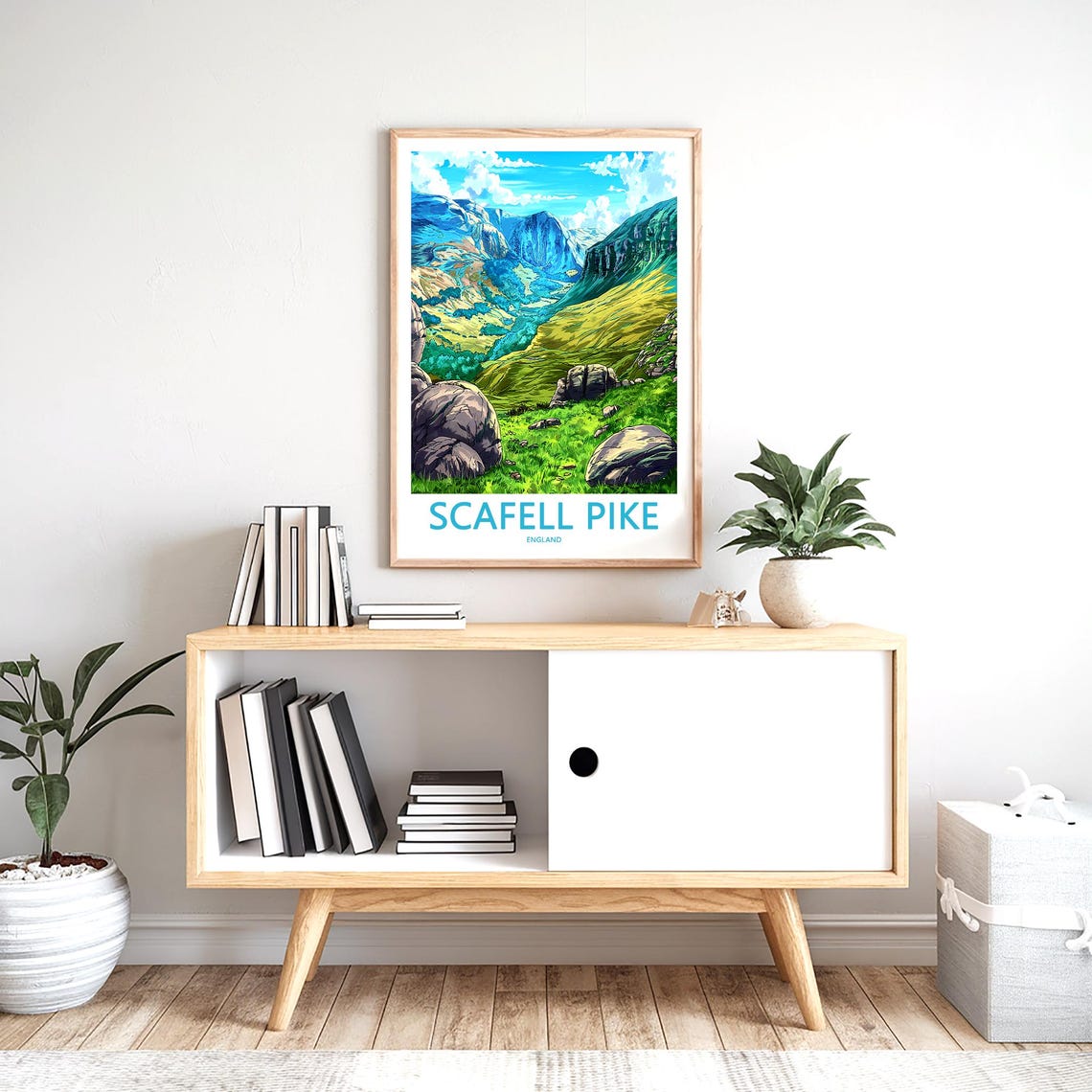 Scafell Pike England Boulder Strewn Valley Mountain View Poster - Image 2