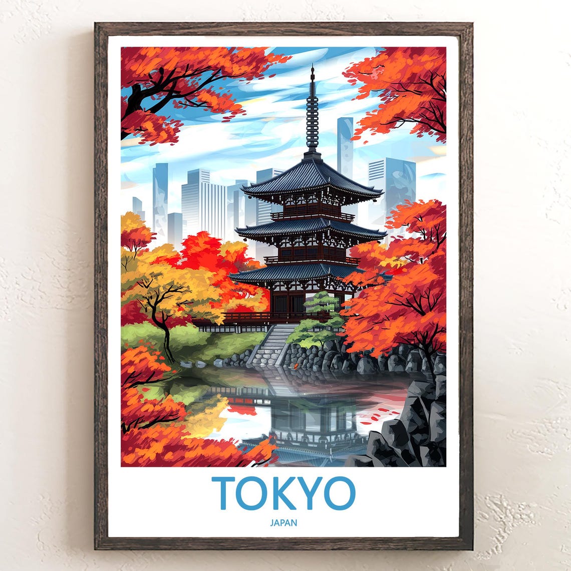 Tokyo Print Wall Art Tokyo Japan Travel Art Print Tokyo Hanging Wall Decor Tokyo Poster Prints Home Decor Tokyo Japan Poster Travel Gift Art