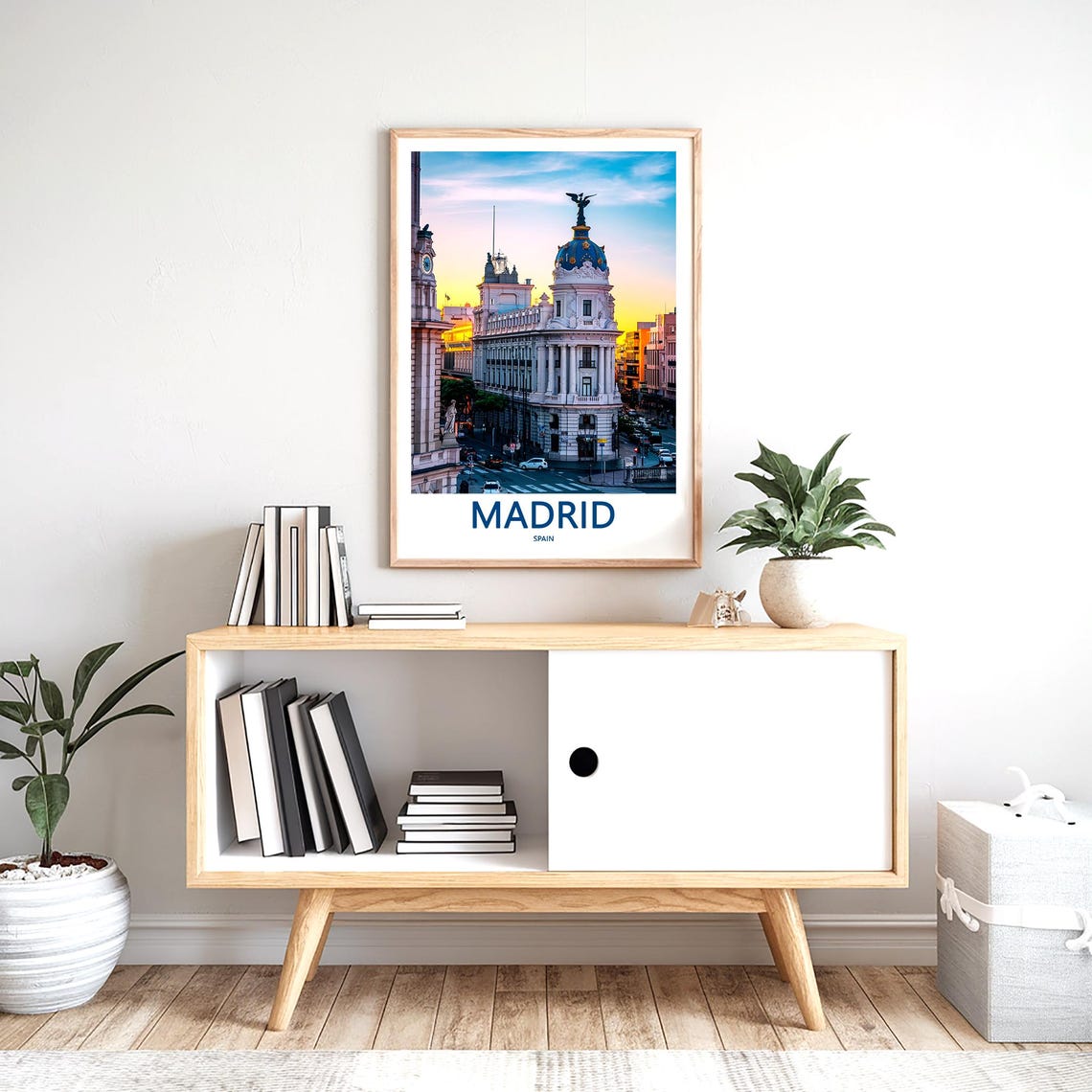 Madrid Metropolis Landmark Sunset Street Photo View Scene Poster - Image 2