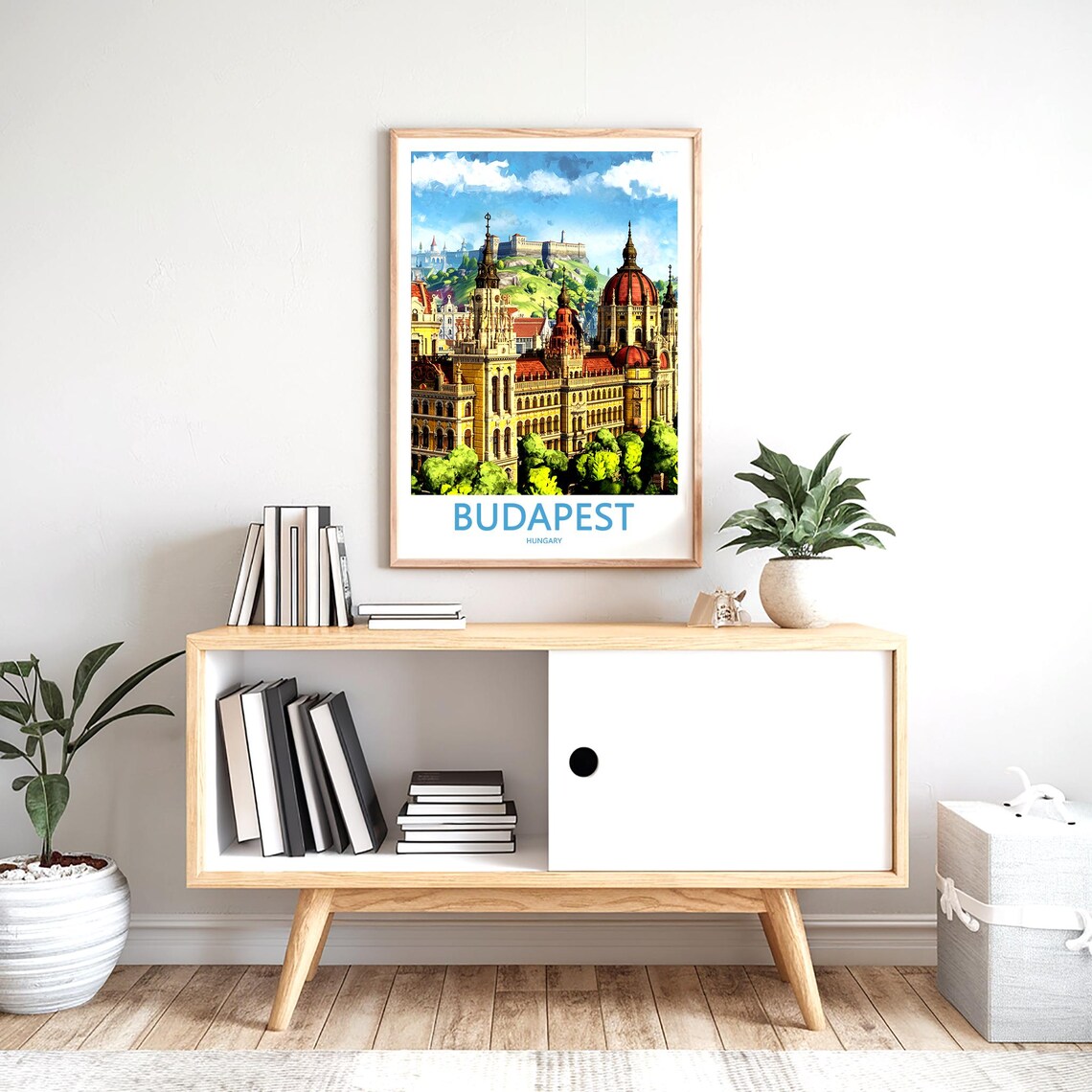 Budapest Hungary Castle Hill and Fortress Daytime Anime Poster - Image 2