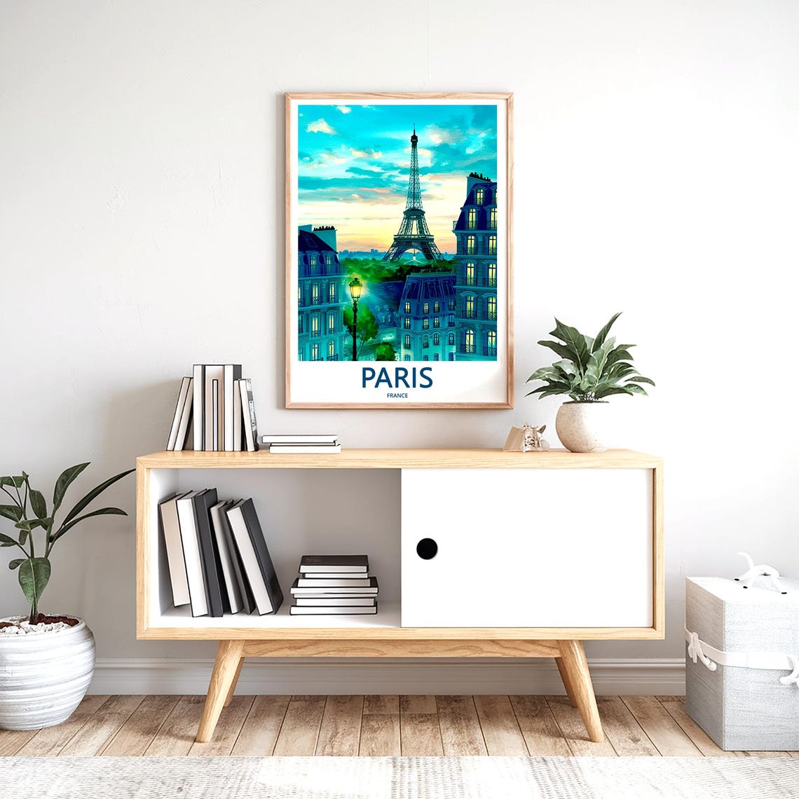 Eiffel Tower Dusk Glow with Lit Windows Haussmann Paris Poster - Image 2