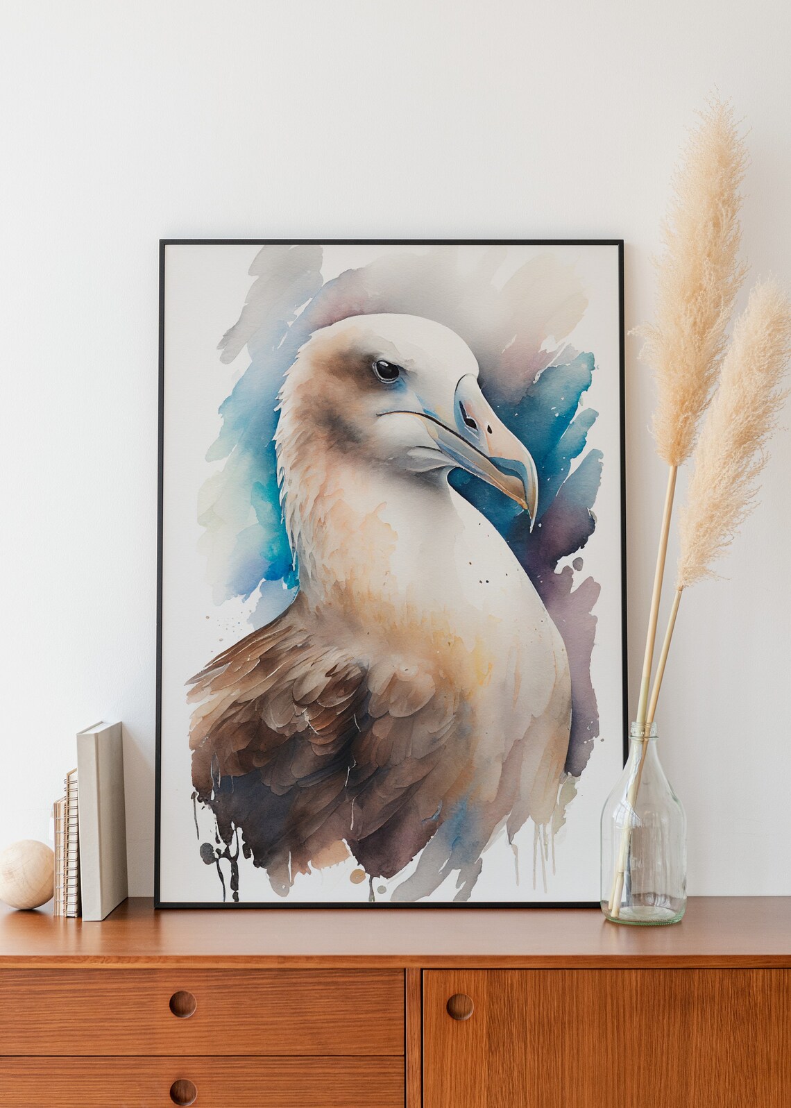 Noble Albatross Seabird Head Portrait Soft Watercolor Ocean Poster