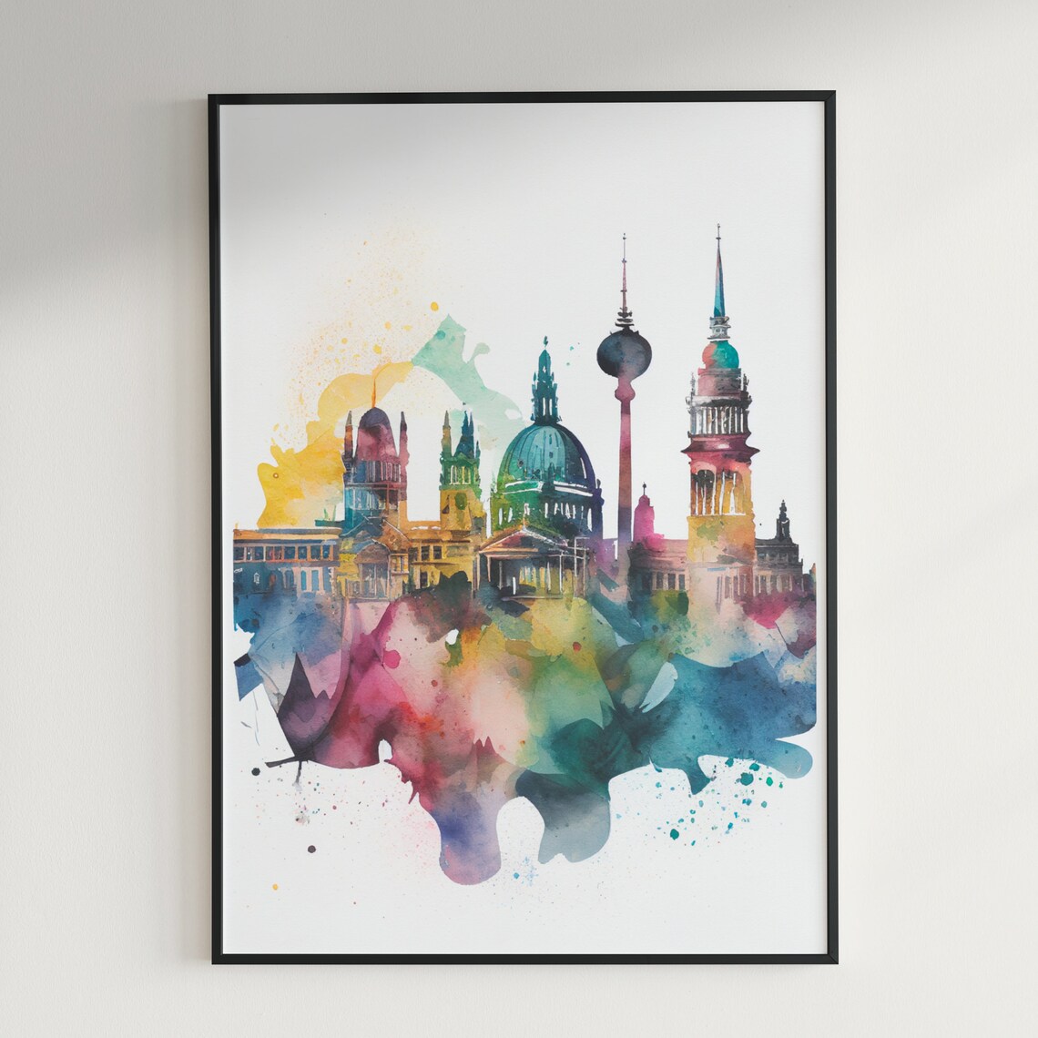 Berlin Germany Skyline Watercolor Painting Travel Art Poster - Image 3
