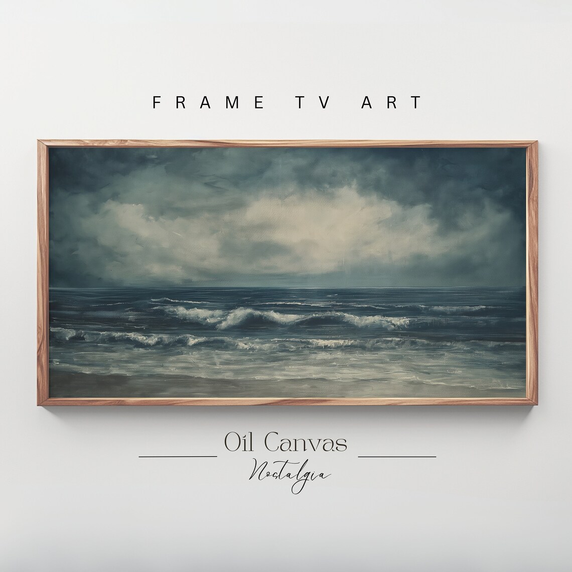 Frame Tv Art Abstract Beach Oil Painting Summer Sea Art Ocean Frame Tv Art Landscape Blue Nautical Seascape