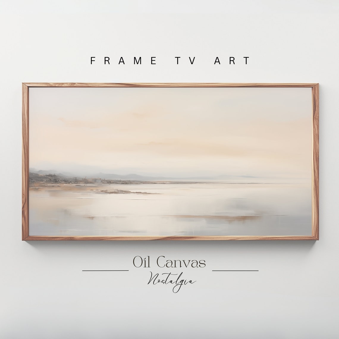 Frame Tv Art Moody Abstract Oil Painting Minimalist Earth Tone Decor Rustic Wall Art