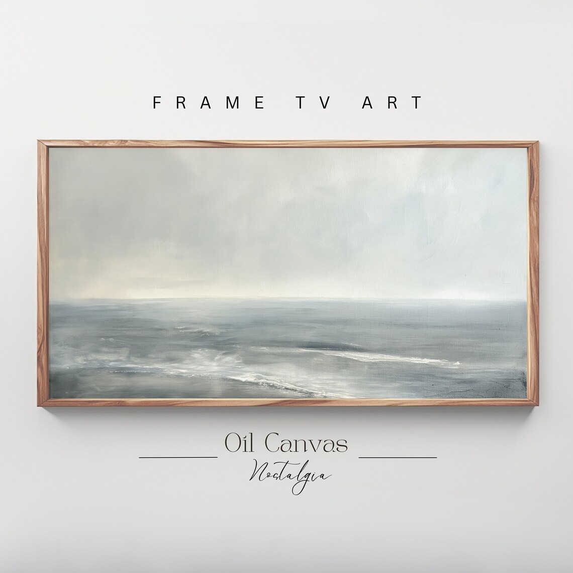 Frame Tv Art Abstract Beach Oil Painting Summer Sea Art Ocean Frame Tv Art Landscape Blue Nautical Seascape
