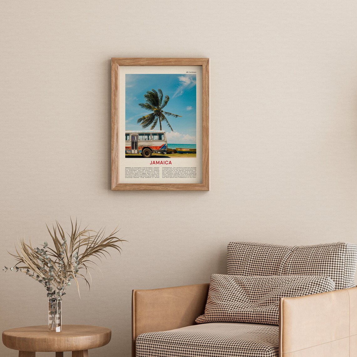 Jamaica Beach Bus Palm Tree Caribbean Film Photo Travel Poster - Image 3