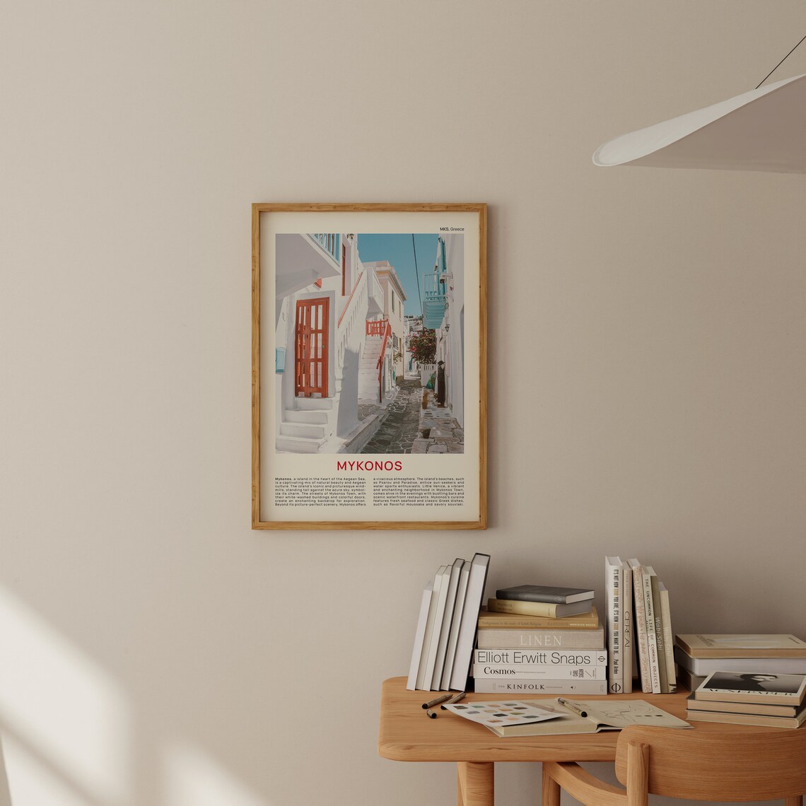 Mykonos Greece Film Photo Whitewashed Alley Travel Poster Aegean - Image 2