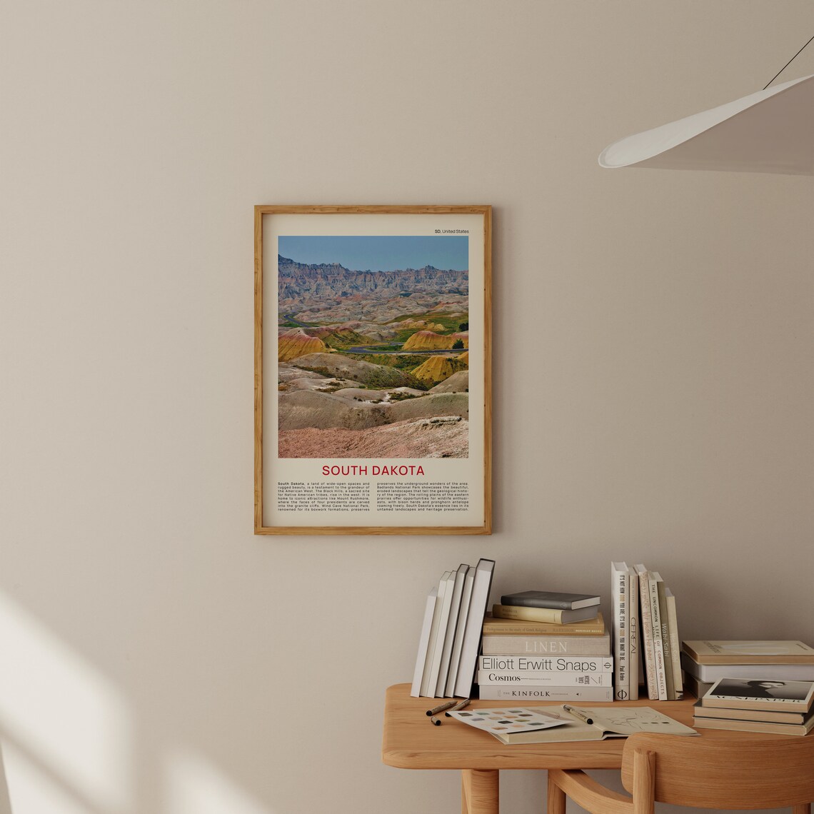 South Dakota Badlands Striped Eroded Canyons Gold Rose Photo Poster - Image 2