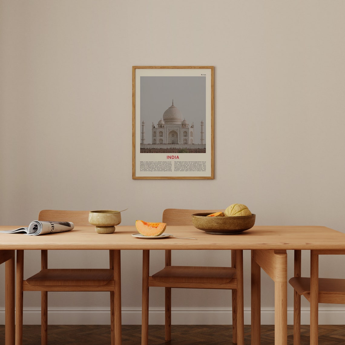 Minimalist India Travel Photo Poster Featuring the Taj Mahal - Image 4