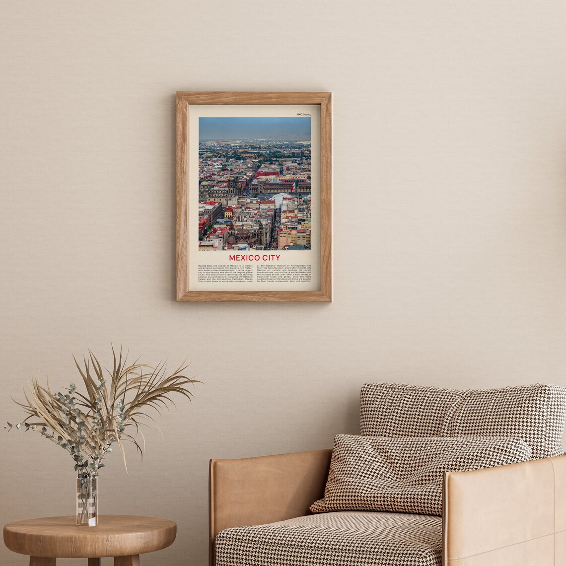 Mexico City Aerial Skyline Film Photo Travel Poster Mexico Metropolis - Image 3