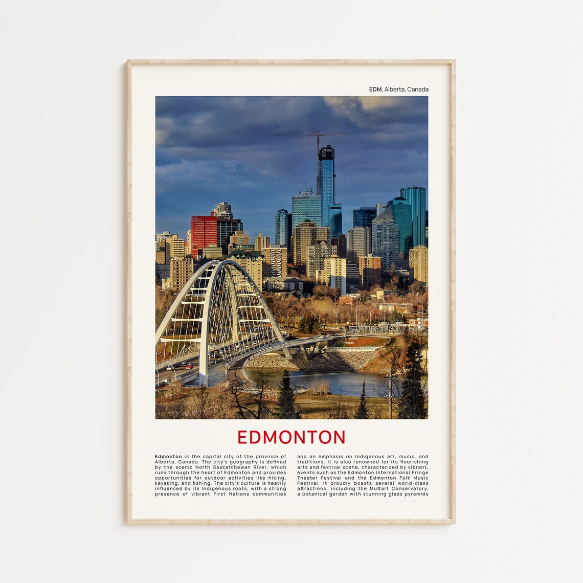 Edmonton Travel Poster, Alberta Wall Decor