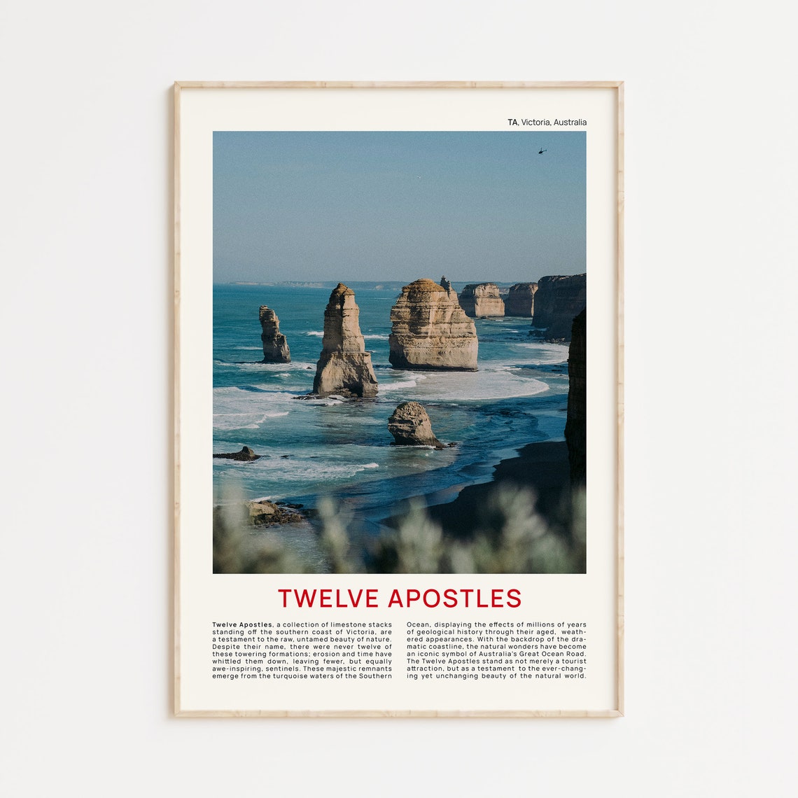 Twelve Apostles Great Ocean Road Limestone Stacks Travel Poster