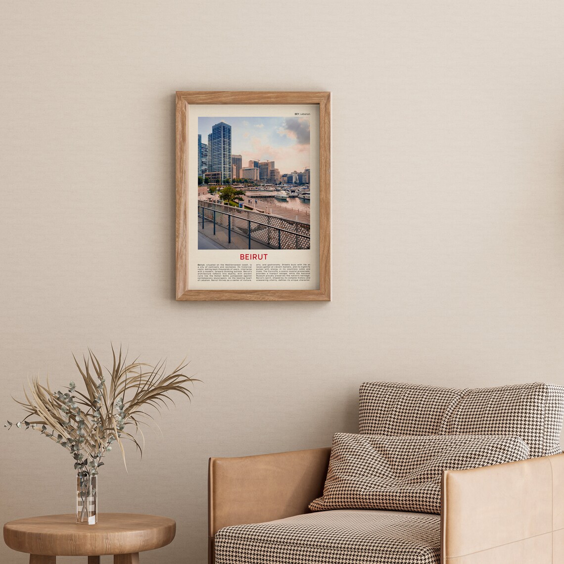Beirut Lebanon Marina City Skyline at Sunset Waterfront Film Poster - Image 3
