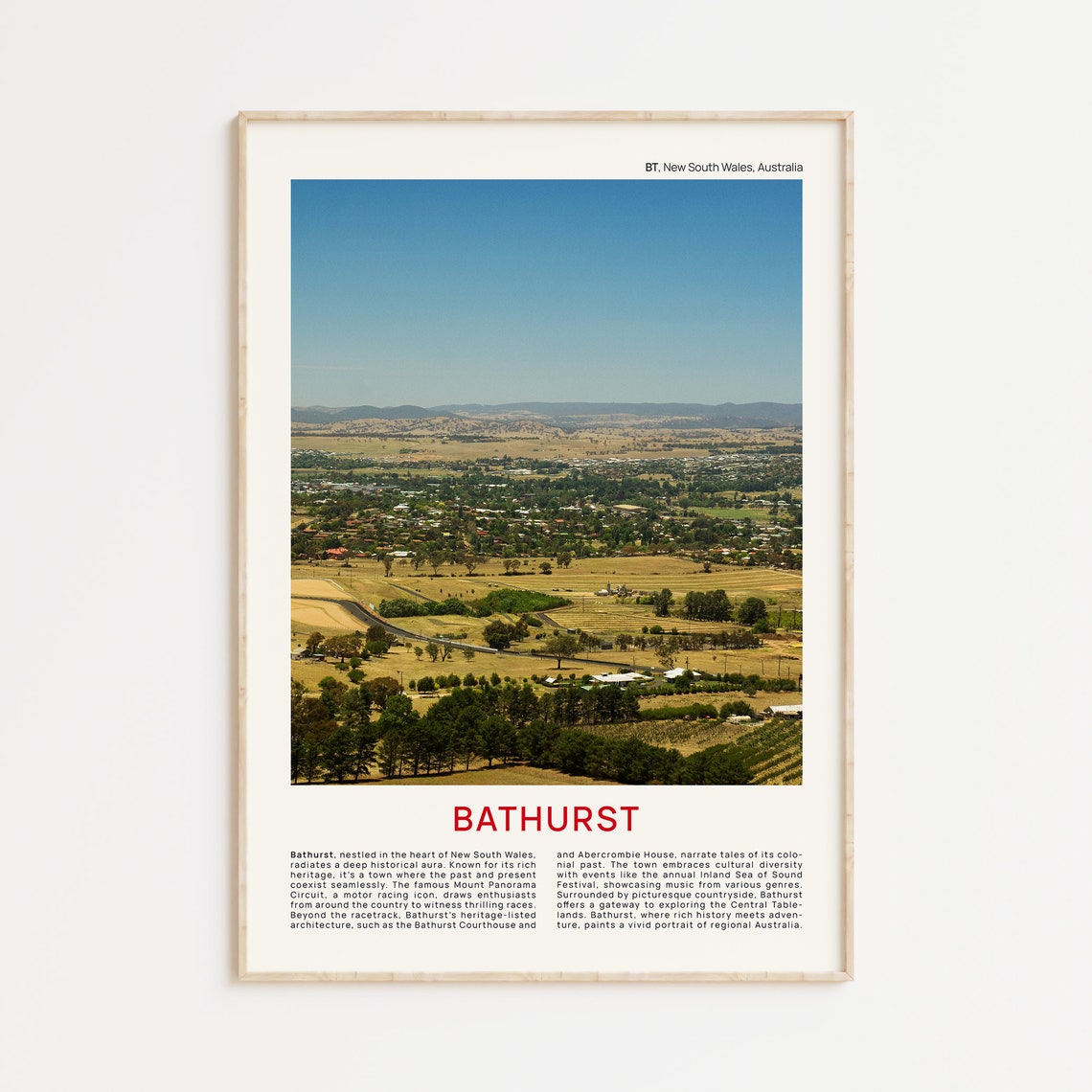 Bathurst Australia Golden Patchwork Valley Distant Hills Photo Poster