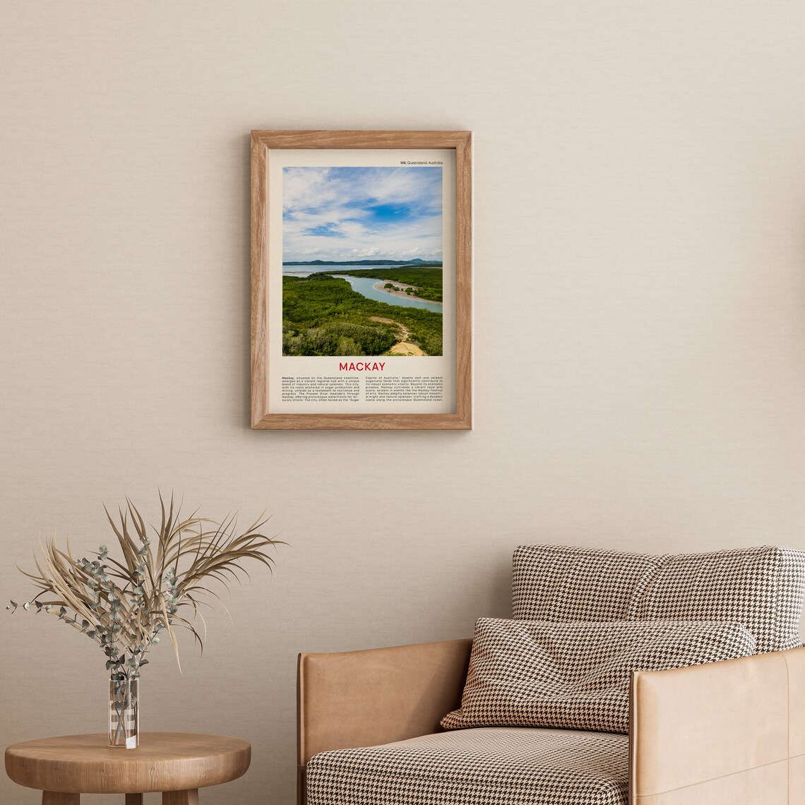 Mackay Queensland Winding River Aerial Nature Photo Travel Poster - Image 3