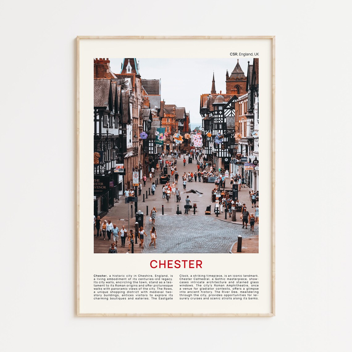 Chester England Historic Tudor Street Scene Cheshire UK Photo Poster