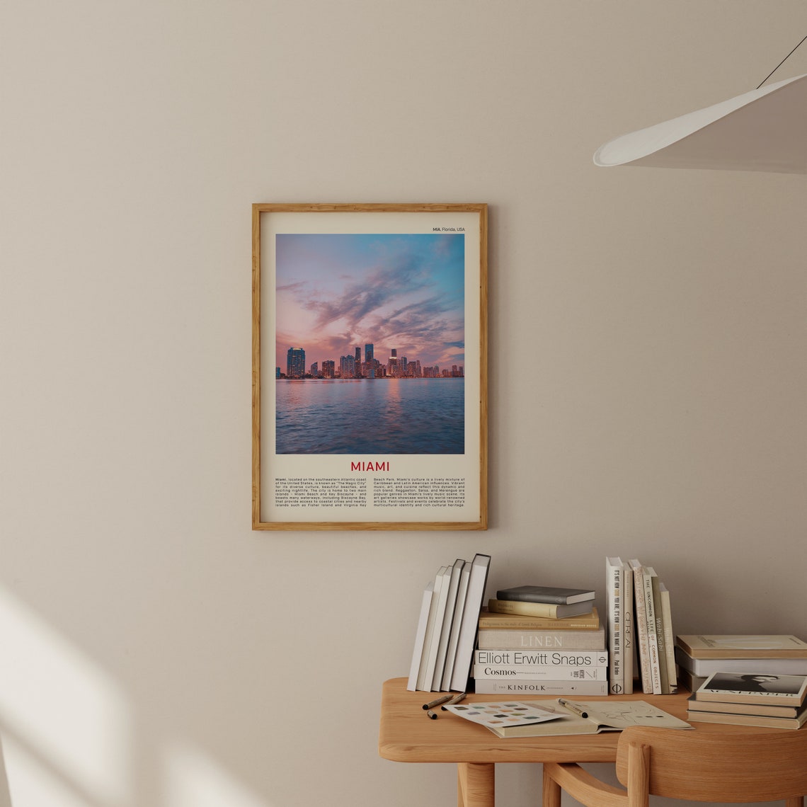Miami Skyline At Sunset Over Shimmering Biscayne Bay Florida Poster - Image 2