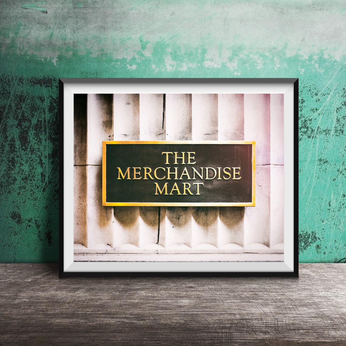 The Merchandise Mart Brass Name Plaque Chicago Landmark Poster