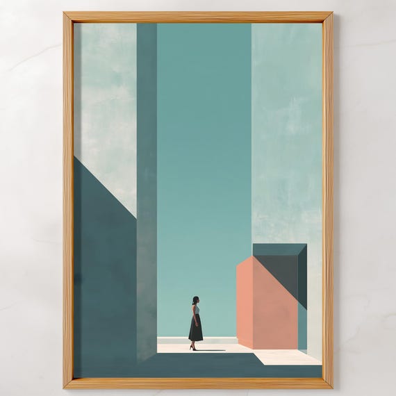 Minimalist Geometric Wall Art Neutral Contemporary Print Modern Retro Decor Digital Download