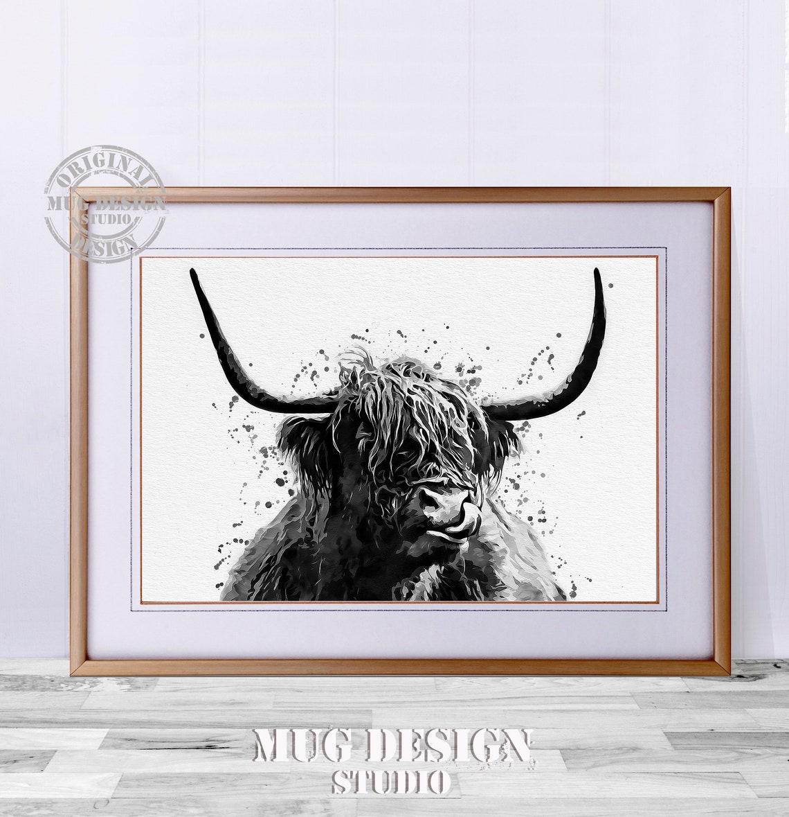 Highland Cow Watercolor Art Print - Image 4