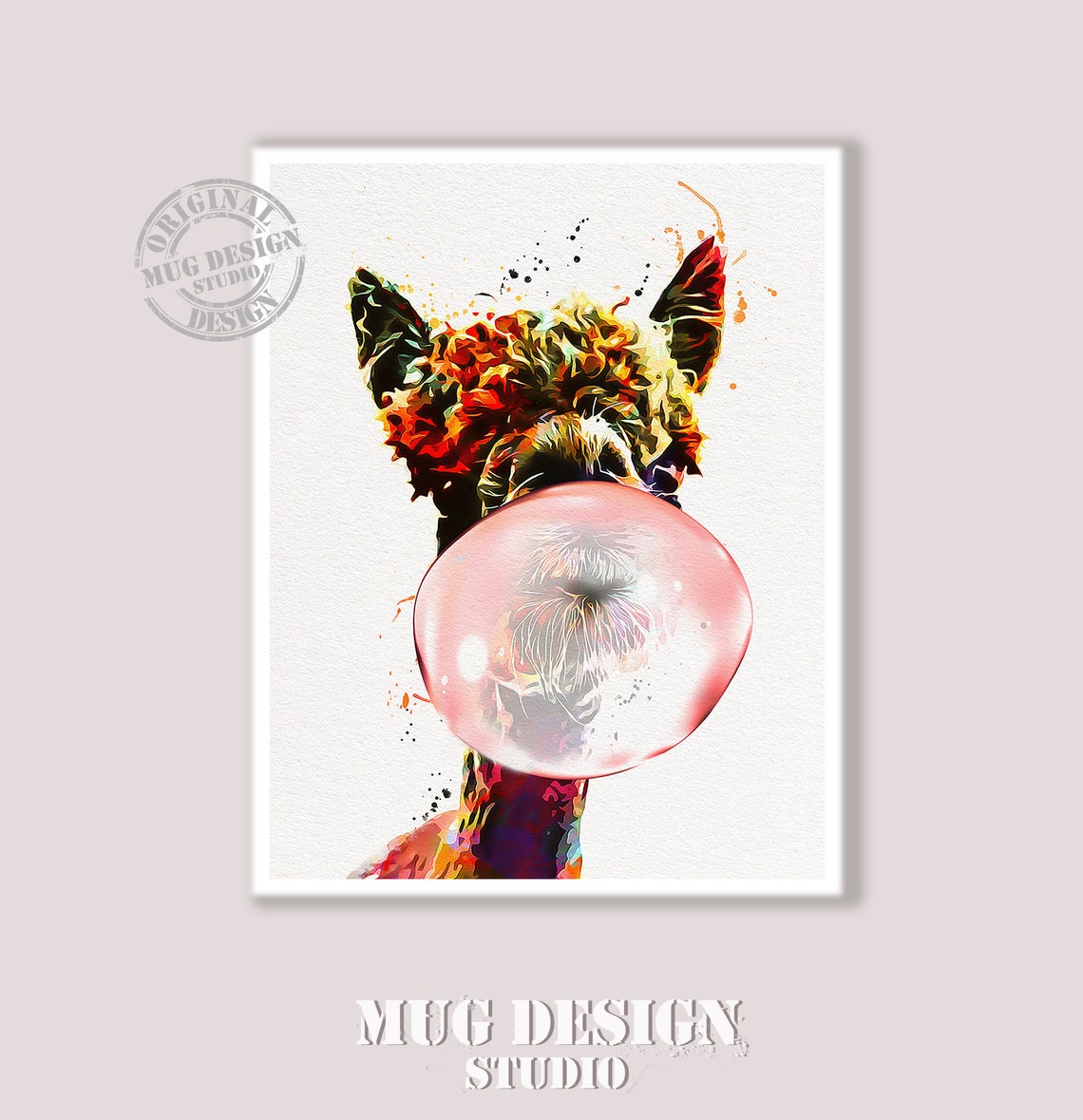 Alpaca Watercolor Print, Nursery Animal Decor - Image 2