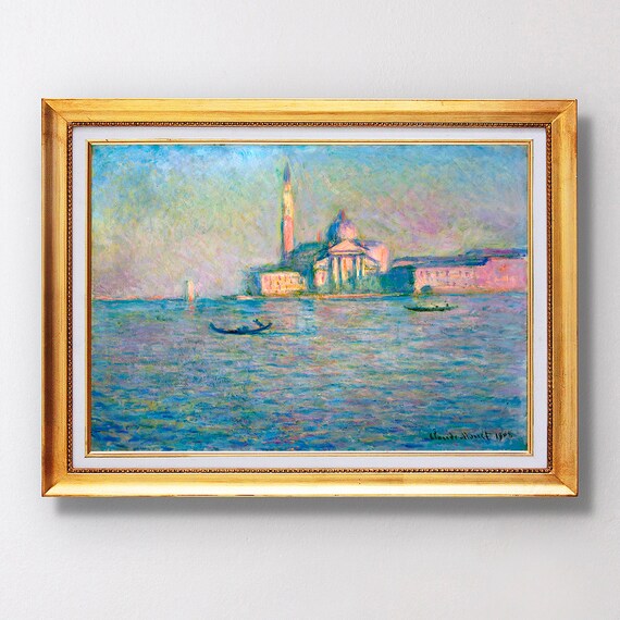 Claude Monet San Giorgio Maggiore Venice Dusk Lagoon Painting Poster