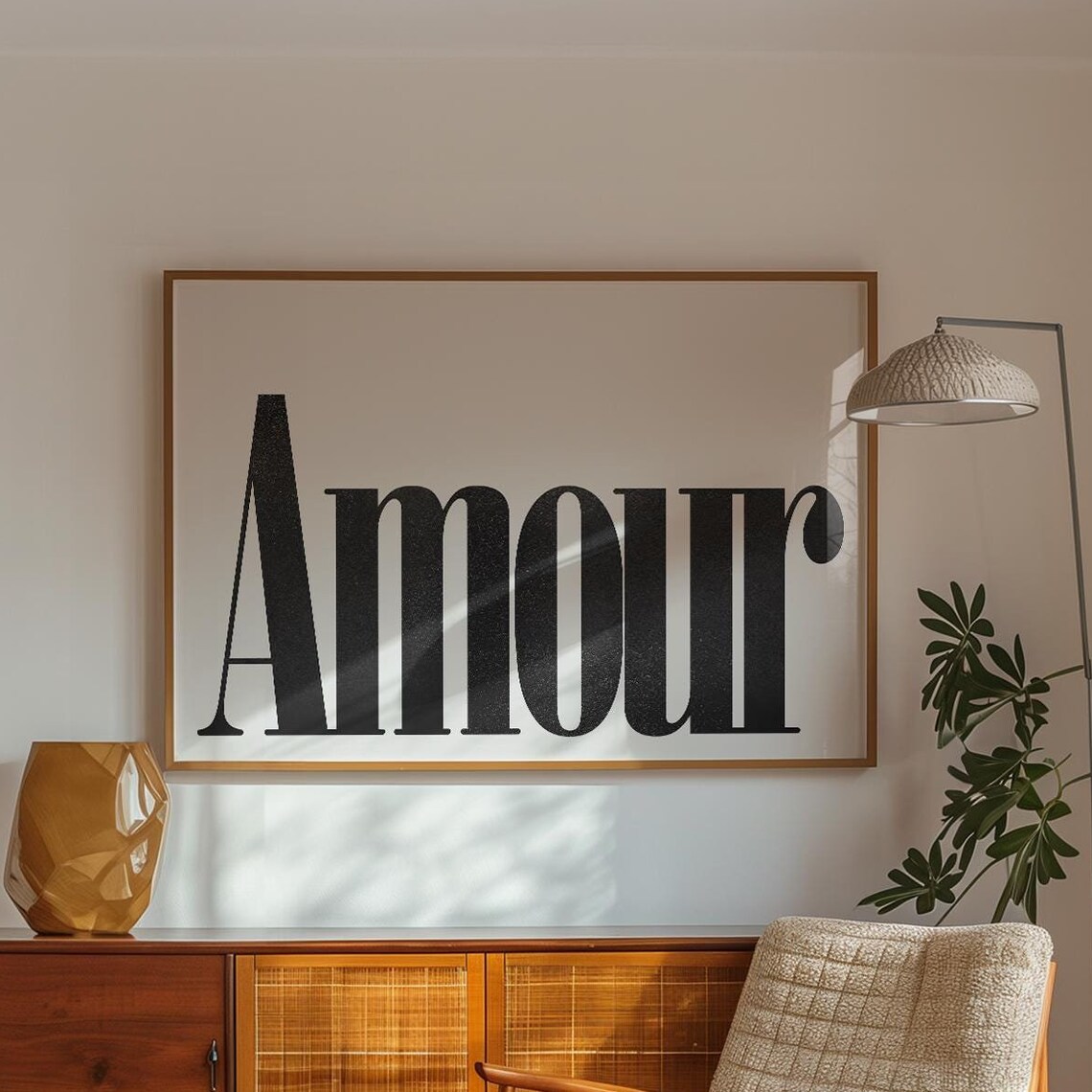 Amour Bold Black Serif French Typography Romantic Wall Art Poster
