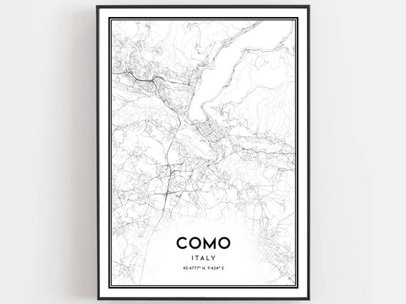 Como Map Print Poster Wall Art City Street Decor Road Gift B556