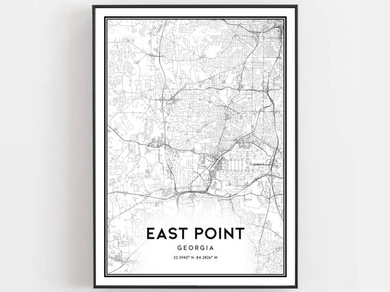 East Point Georgia Map Print City Street Art