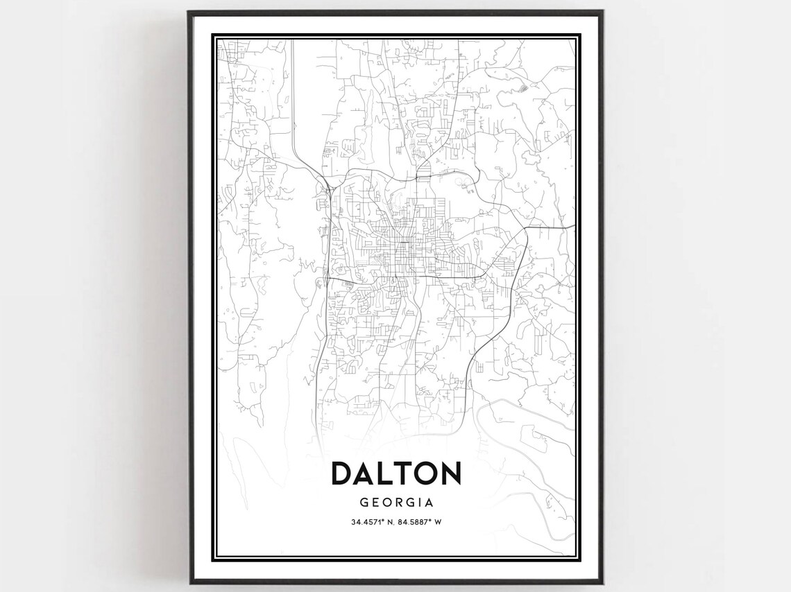 Dalton Map Print Poster, Georgia Street Decor