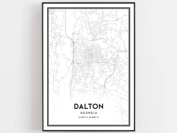 Dalton Map Print Poster, Georgia Street Decor
