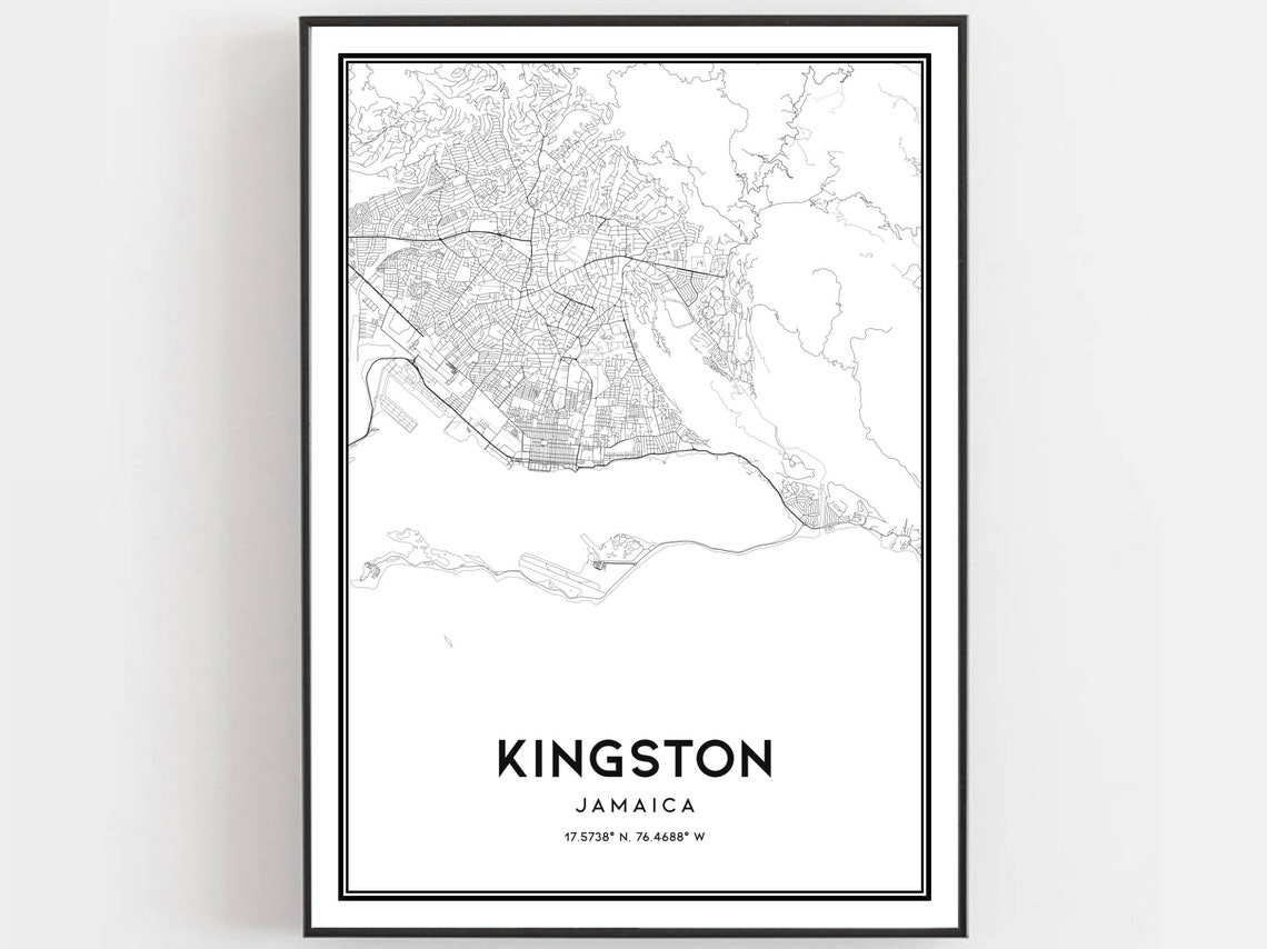 Kingston Map Poster, City Street Decor