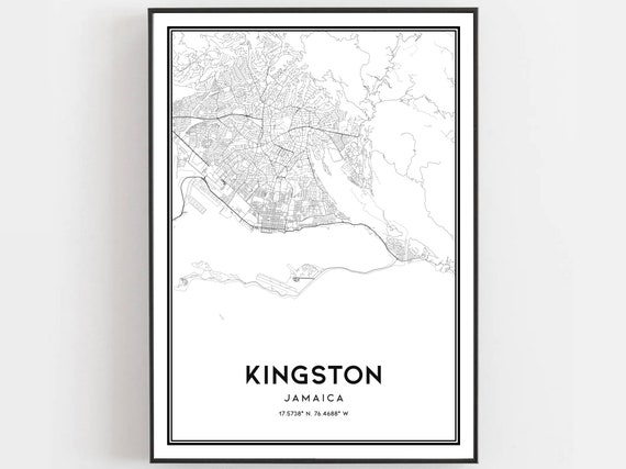 Kingston Map Poster, City Street Decor