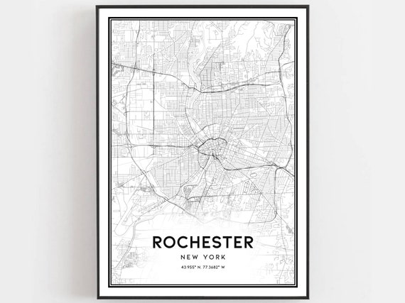 Rochester Map Print, New York Travel Poster