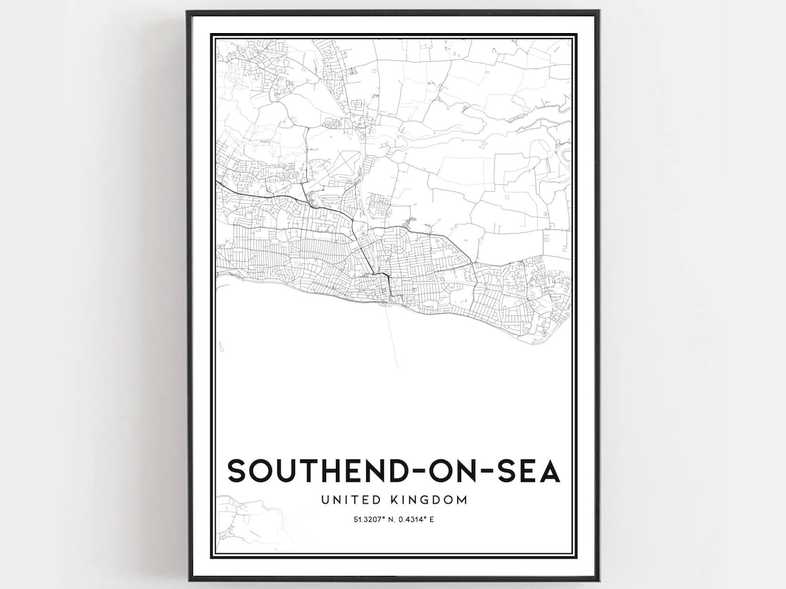 Southendonsea Map Poster Print, City Street Decor