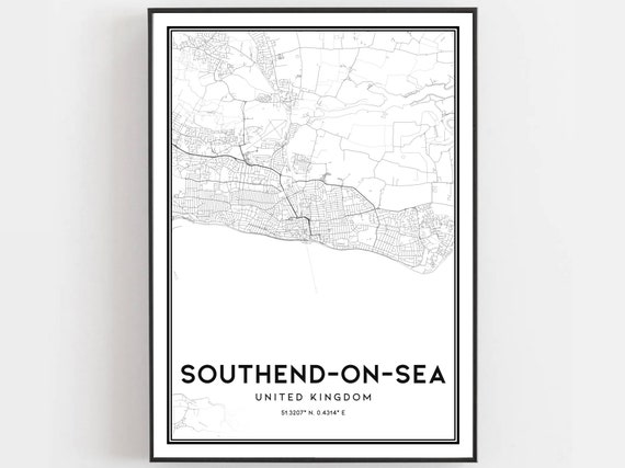 Southendonsea Map Poster Print, City Street Decor