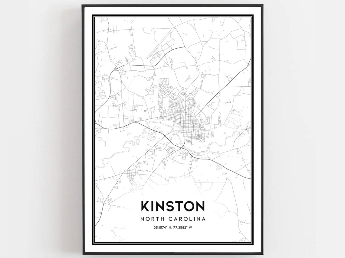 Kinston Map Poster, North Carolina Street Decor