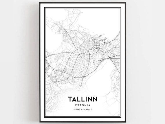 Tallinn Map Poster, City Street Decor