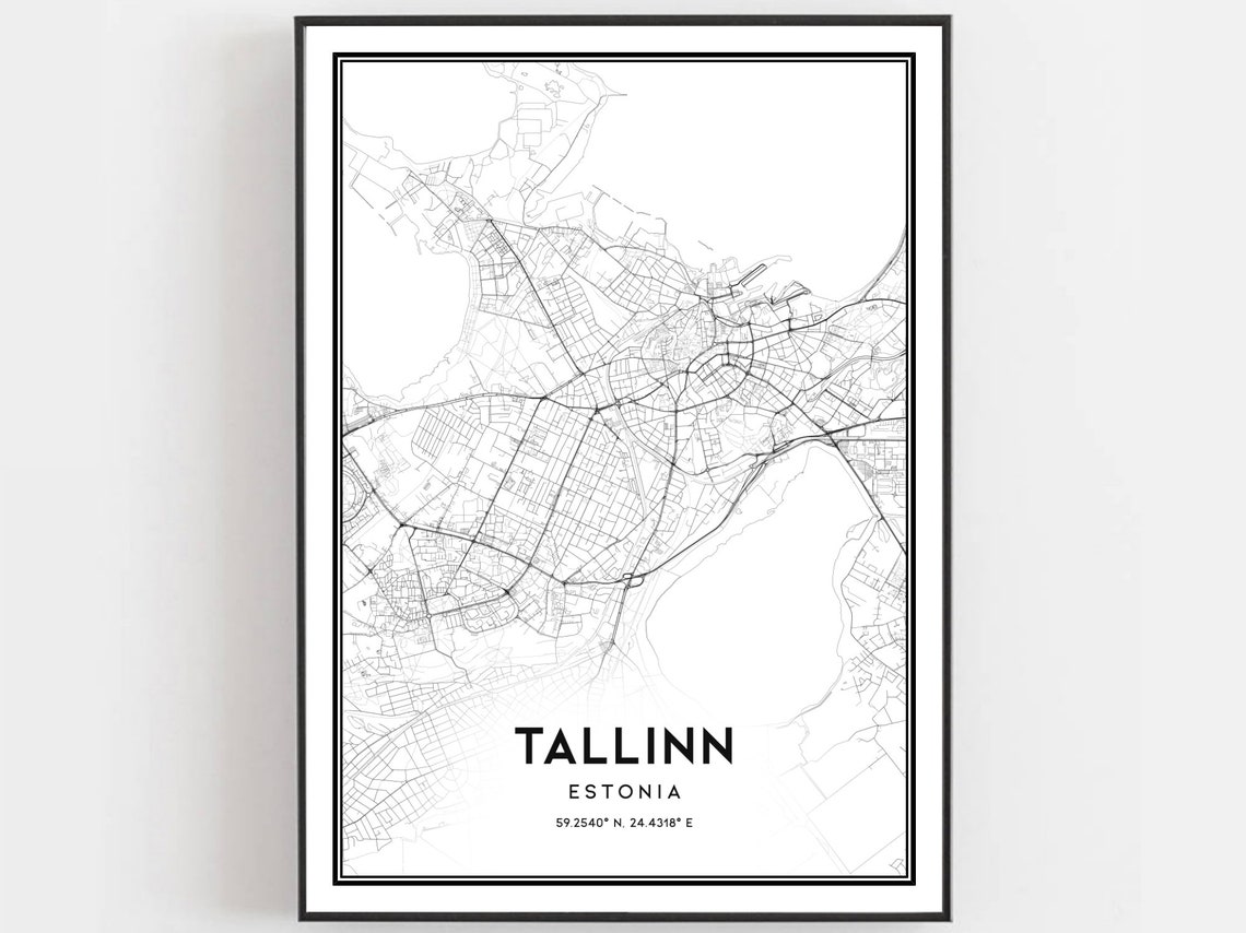 Tallinn Map Poster, City Street Decor