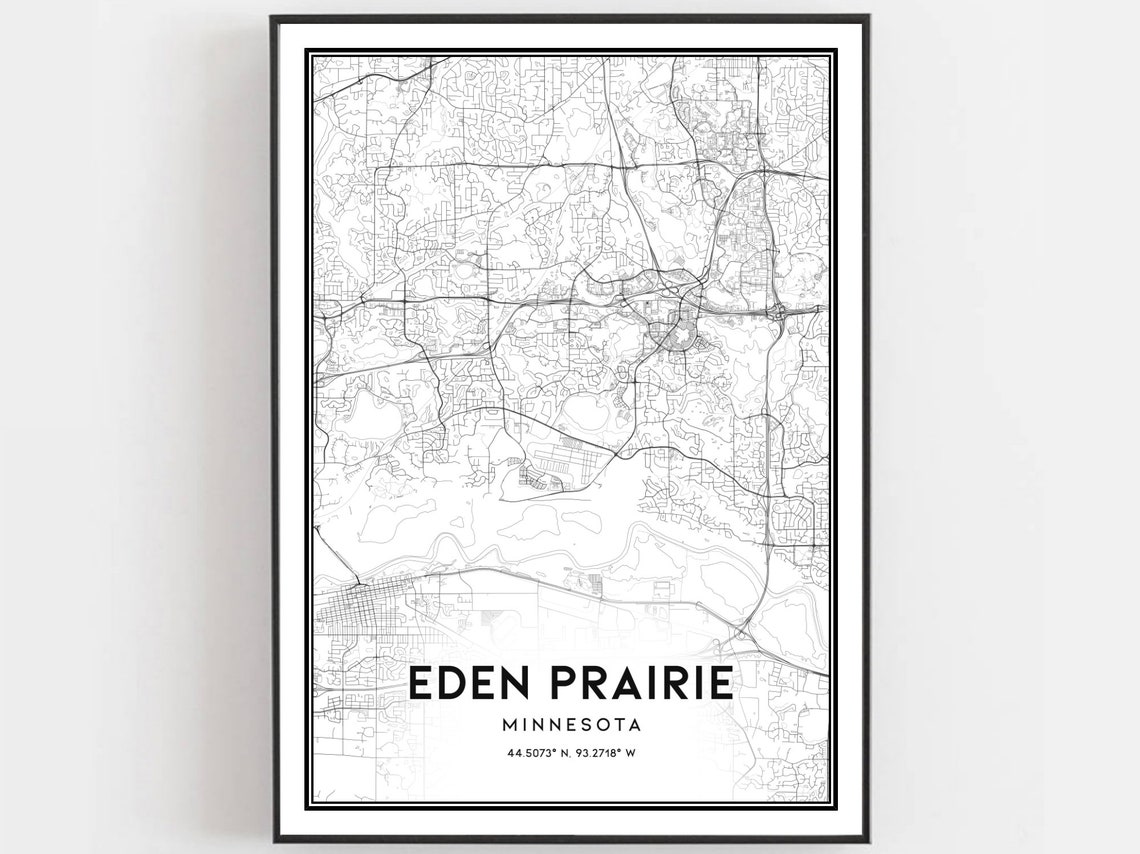 Eden Prairie Minnesota City Street Map Minimalist Art Poster