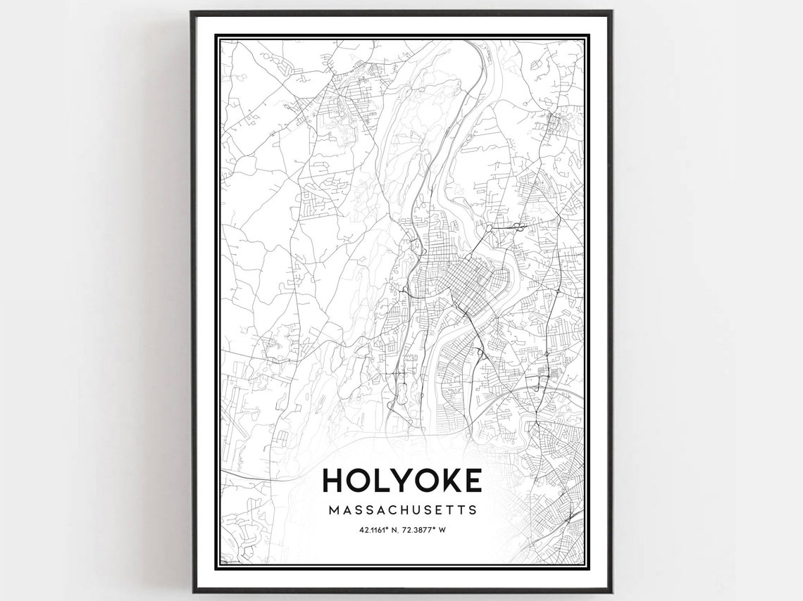 Holyoke Massachusetts Street Map City Map Art Minimalist Poster